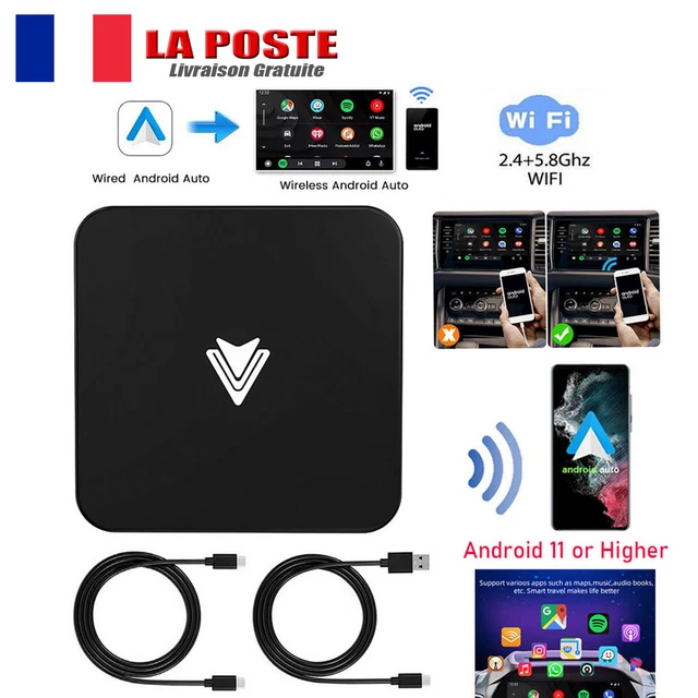 Adaptateur Sans Fil Android Auto – Plug & Play, Connexion Auto Rapide Pour Android 12+