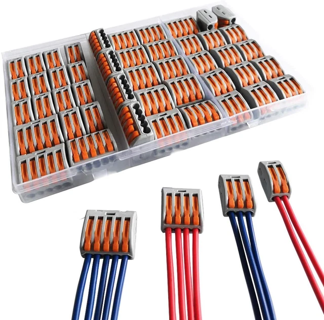 Lot de 46 Bornes Connecteur de Fil Câble Électrique Domino 2 à 5 Entrées Voie FR