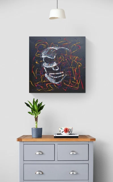 Annick Goutal Toile Mur Art Coloré Vache Animal Graffiti Peinture À L'huile Photo Giclée Illustration Prints Pour La Décoration Intérieure (80_x_80_cm