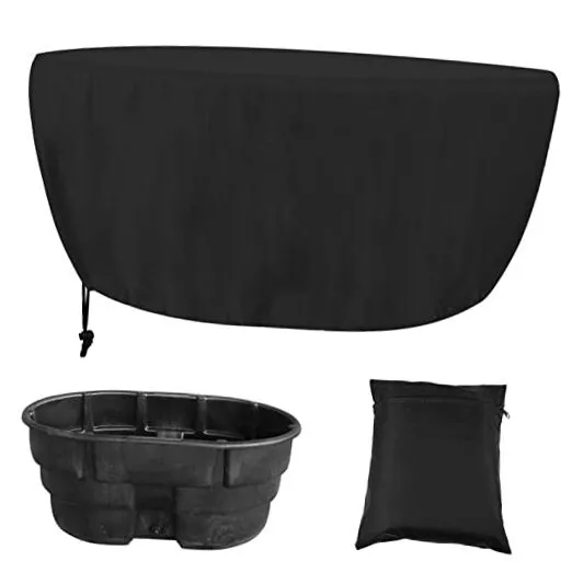 Waterproof 100 Gallon Stock Tank Cover, UV Resistant 420D Oxford Oval Water