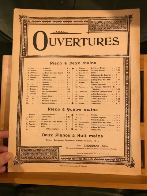 Louis Ganne Les Saltimbanques ouverture partition pour piano éditions Choudens