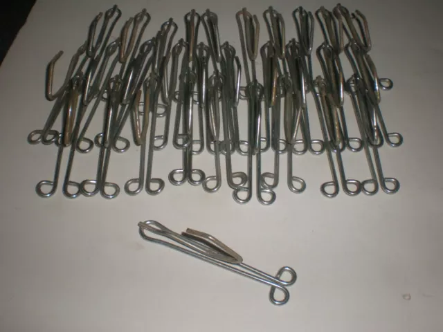 Lot of 30 Metal 3" Slip On Pinch Pleat Drapery / Curtain Hooks