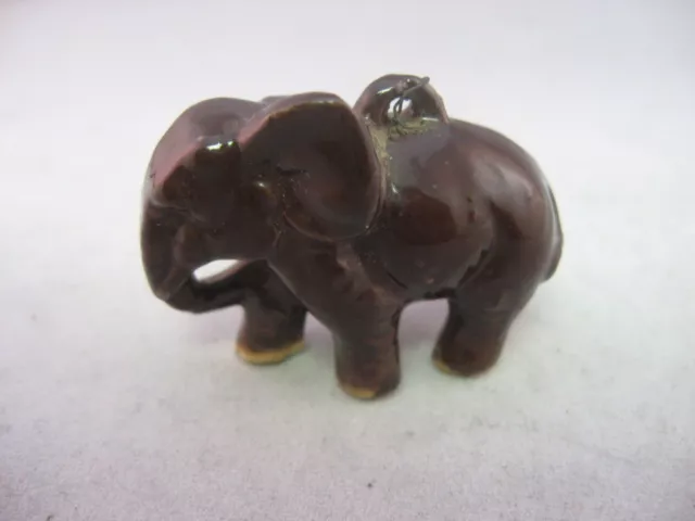 Small Brown Ceramic Elephant Charm