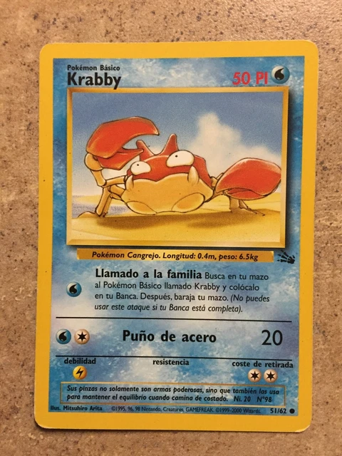 RARE SPANISH POKEMON Card KRABBY $3,000.00 - PicClick RARE SPANISH POKEMON Card KRABBY $3,000.00 - PicClick
