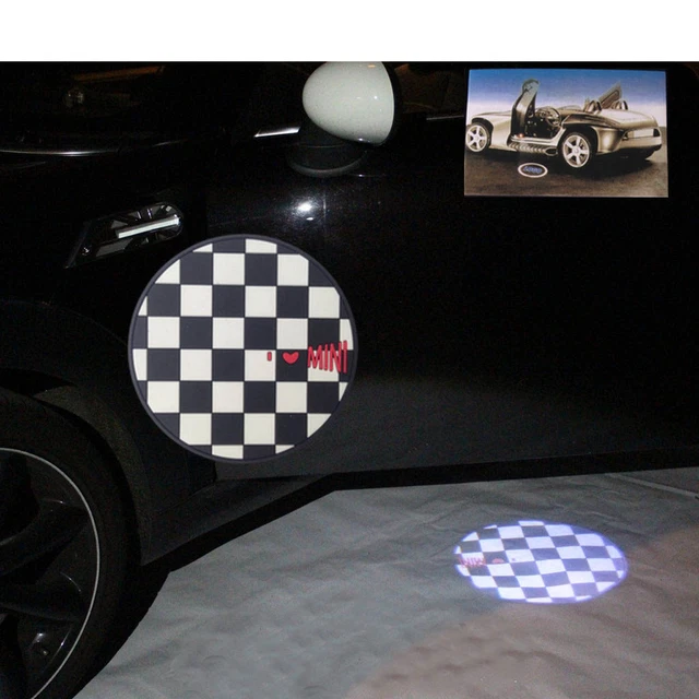 Lumières de Sortie Bienvenue Lumière à Damier Drapeau pour Mini R55 R56 R57 R58