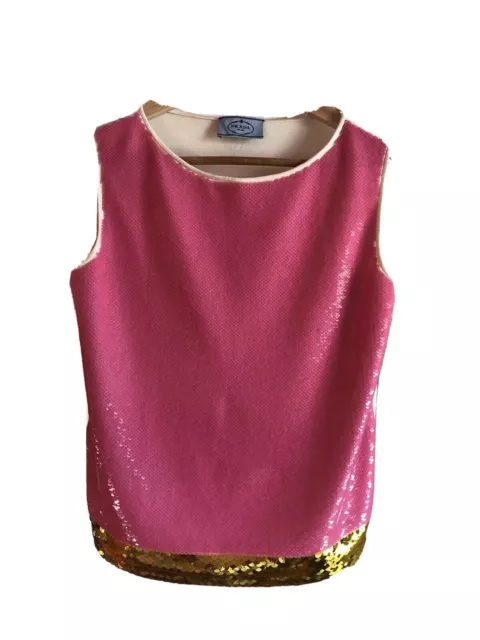 Prada Top Paillettes Rosa