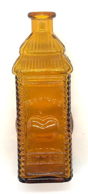 Vintage BERRING'S Apple Bitters Philadelphia 9" Amber Embossed Glass Bottle A+