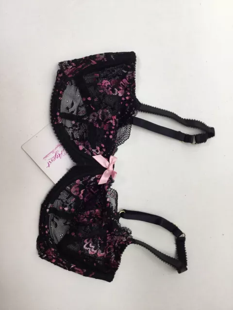$92 AGENT PROVOCATEUR Maddy Balconette Underwired Bra Black/Pink £47.68 -  PicClick UK