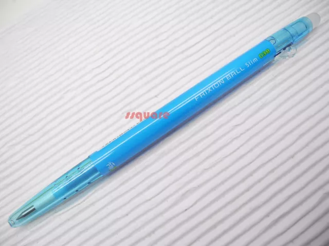 3 x Pilot FriXion Ball Slim 0.38mm Erasable Rollerball Gel Ink Pen, Light Blue