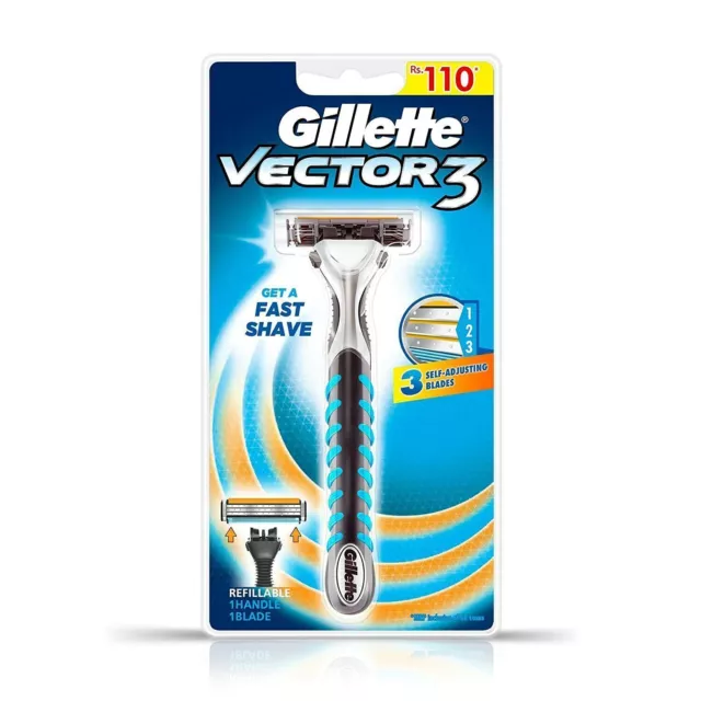 Rasoir à raser manuel Gillette Vector 3 pour homme (paquet de 1)