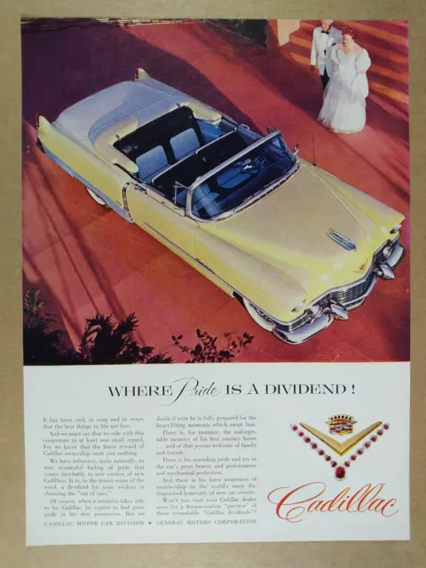 1954 Cadillac Convertible color photo vintage print Ad