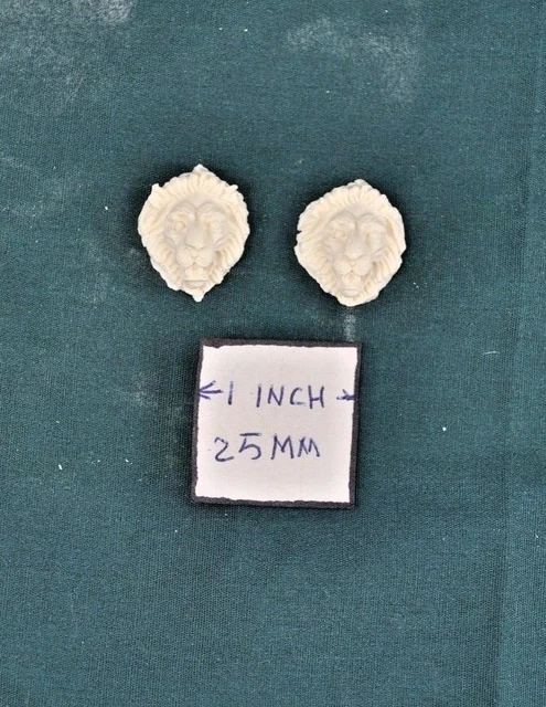 Applique - Lion's Head 2p -  UMA29 -  polyresin 1/12 scale dollhouse miniature