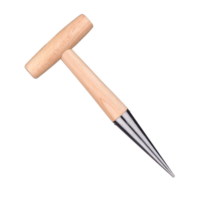 Edelstahl Dibber zum Pflanzen von Outdoor -Lockern des Bodenzubehör -Holzgriffs