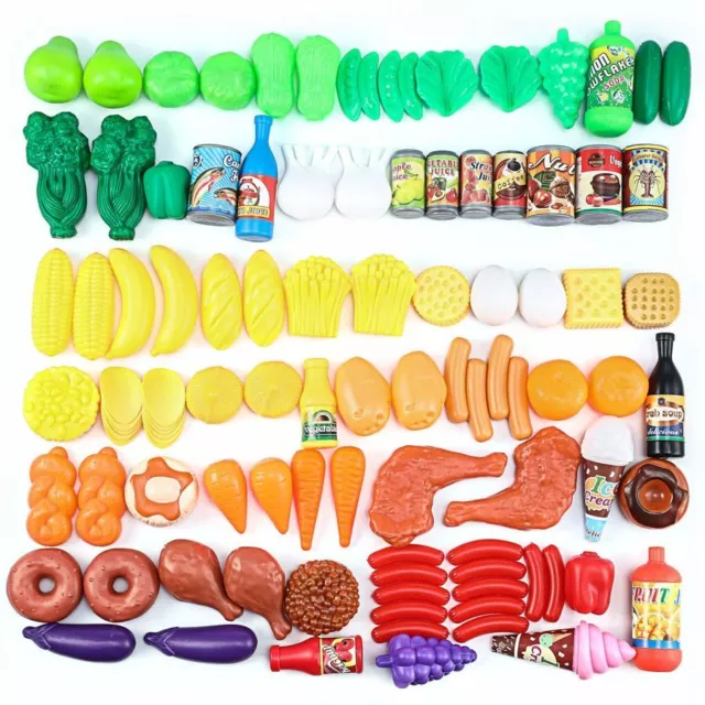 Spielzeug-Lebensmittel, Gemüse und Obst, Spielküche für Kinder, 120 Teile & NEU