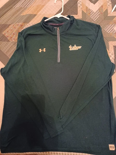 USF South Florida Under Armour 1/4 Quarter Zip Jacket Heat Gear Threadborne XXL