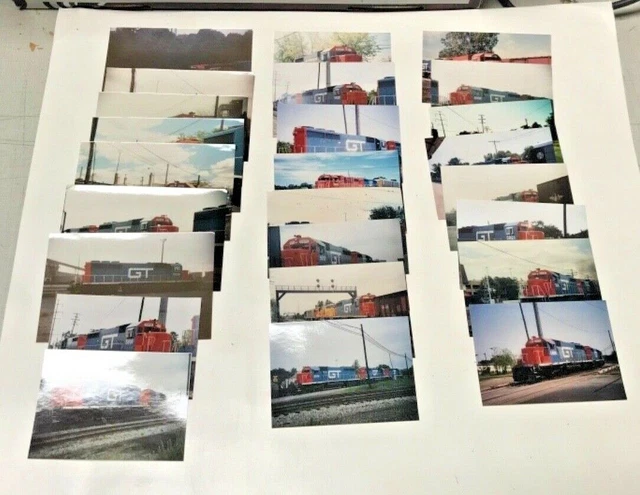 Lot of 25 GTW Train Railroad Snapshot Photos 1990-2000s in Michigan Set 2