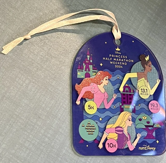 2024 DISNEY RUNDISNEY Princess Half Marathon Logo Ariel, Tiana Acrylic