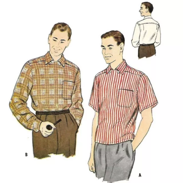 1950s Patrón, Hombres SPORTS Camisa - ,