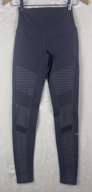 Alo Moto Leggings Womens XSmall Gray Stretch High Rise Slim Leg Yoga Outdoor