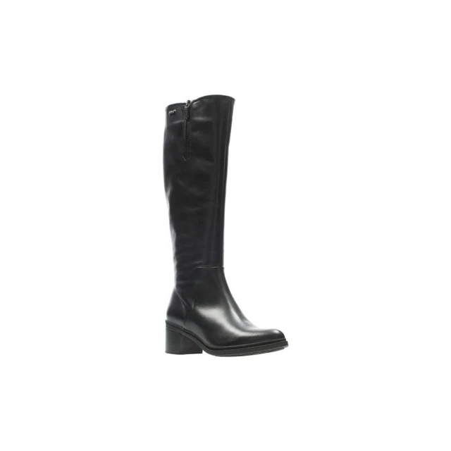 LONG BLACK CLARK S Leather Boots Size 4 12.10 PicClick UK