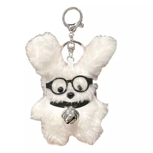 Glasses Puppy Keyring Women Fashion Pendant Keychain Jewelry Teen