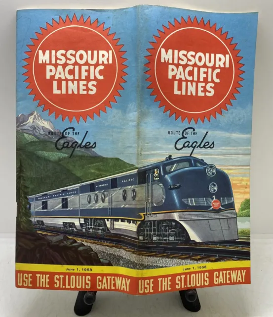 Vintage 1958 Missouri Pacific Lines Railroad Advertising Times Table Booklet