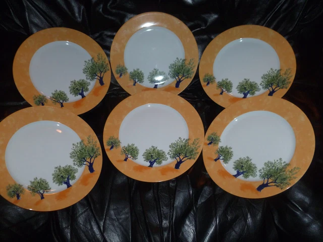 Lot 6 Assiettes Tagemouati De Fès - 20 Cm - Porcelaine Kintsugi & Zellige - Maroc