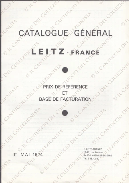 1974 Leitz France Tarif general Prix equipment catalog *booklet