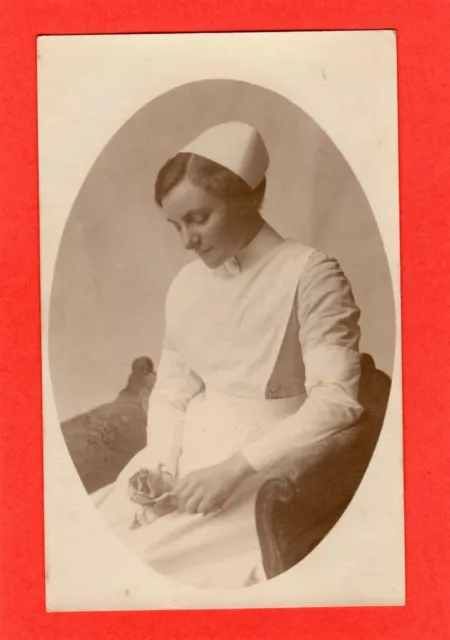 Nurse with Rose nicely posed RP pc Donovan's Art Studios Brighton Ref Q38