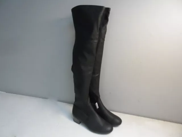 Call It Spring Women's Knee-High Tall Zip-Up Boots Black Leather Size 6.5M