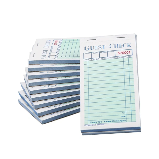 Guest Checks Server Note Pads 500 Sheets With Copy Paper (10 Books) 3.5" x 6....