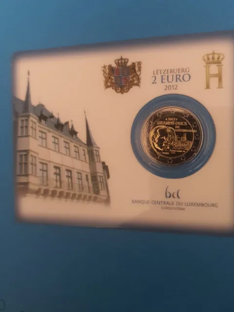 2€ commemorative coincard luxembourg 2012, Grand duc Henri et Grand duc Guilhaum