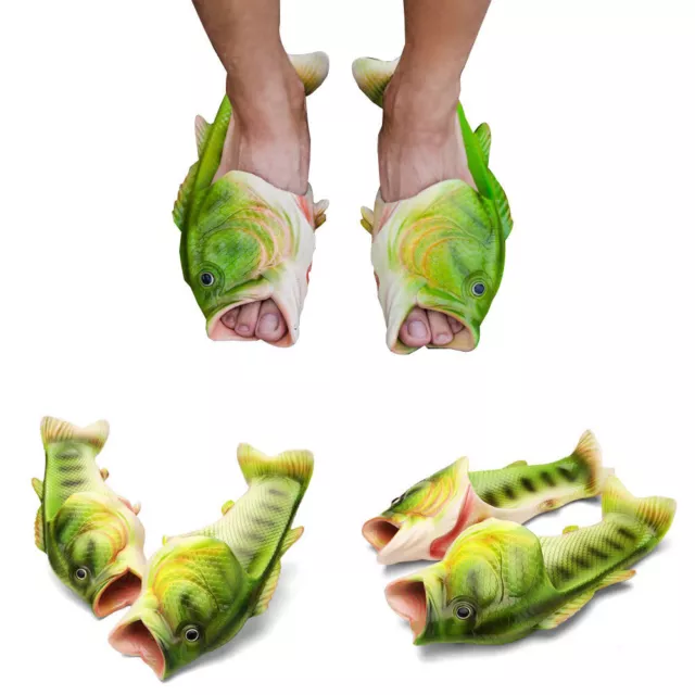 Fish Unisex Creative Shower Slippers Funny Beach Shoes Sandals Flops Bling Flip