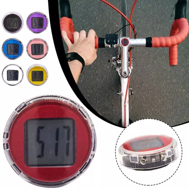 Mini Waterproof Car Motorcycle Bike Sticky Digital Watch 2023 Clock AU W6M9