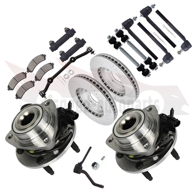 14PCS Front Suspension Wheel Hub Bearing Brake Rotor Pad For 98-01 Blazer Jimmy