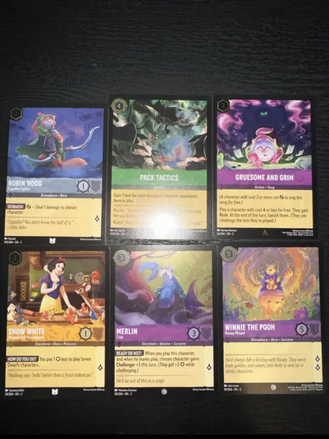 Disney Lorcana Rise Of The Floodborn Lot Of 6 Foil Cards Mint