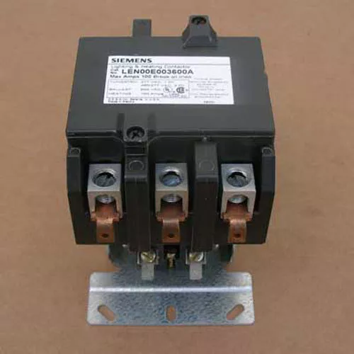 New Siemens LEN00E003600A 100 Amp 3 Pole Lighting Contactor Open