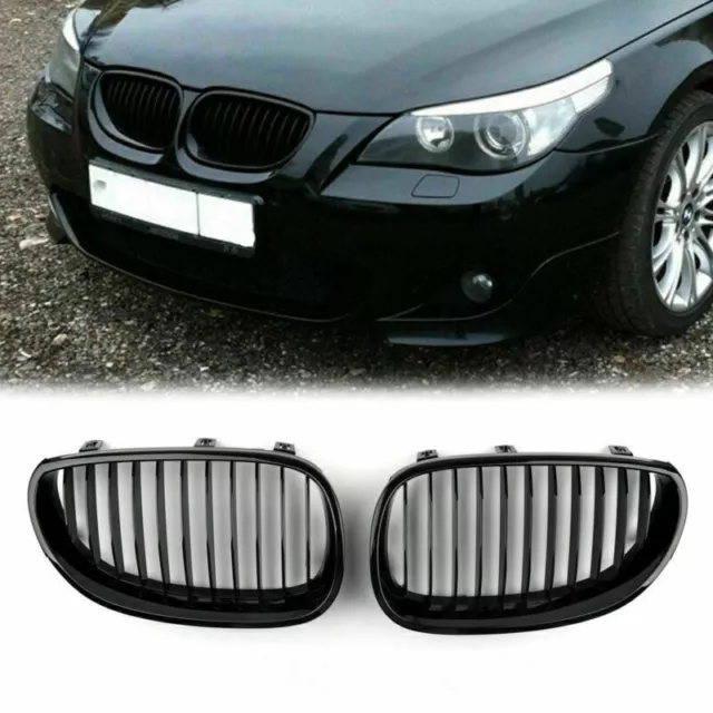 Gloss Noir Front Grille Reins Calandre Grill Pour 2003-10 BMW E60 E61 5Serie EF3