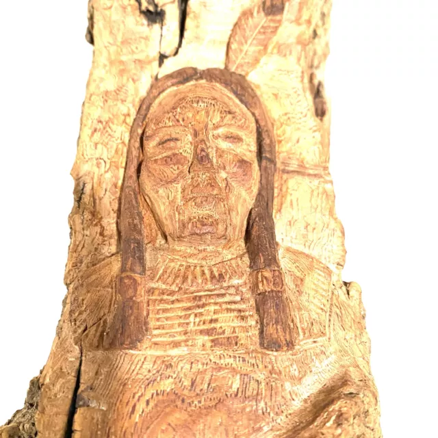 Wood Carving Tree Spirit Carved Native American Indian Unique Wall Hanging Decor 2