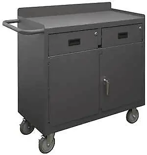 Durham 2213A-LU-95, 36" Wide Mobile Bench Cabinet with 2 Drawers, 42"x18"x38.38"