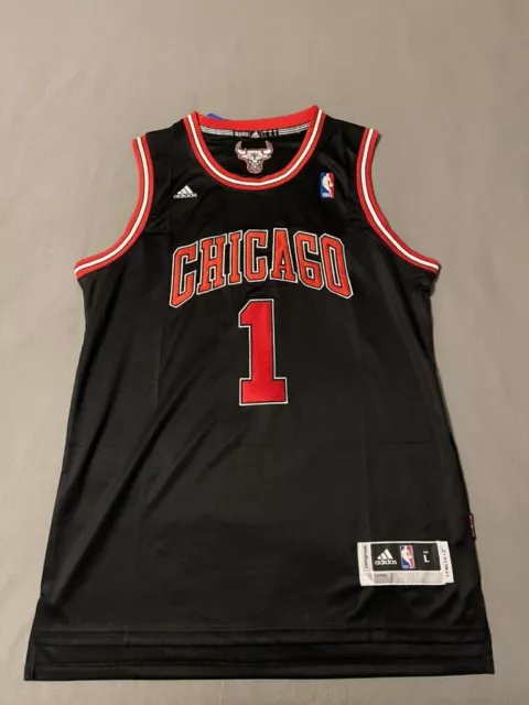 Derrick Rose #1 Men's Black Chicago Bulls Throwback Jersey