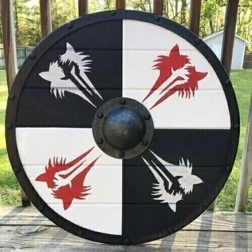 Halloween Viking Wooden Shield Round Battle Shield Armor Norse Shield