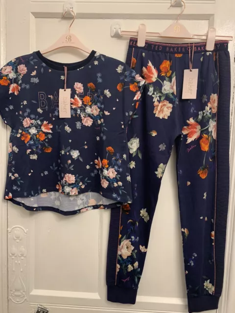 Top floreale e set outfit jogger Ted Baker nuovo con etichette età 12-13 anni
