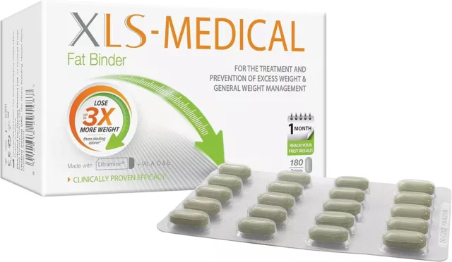 XLS-Medical Fat Binder 180 Pack Weight Loss Tablets 1 Month Supply