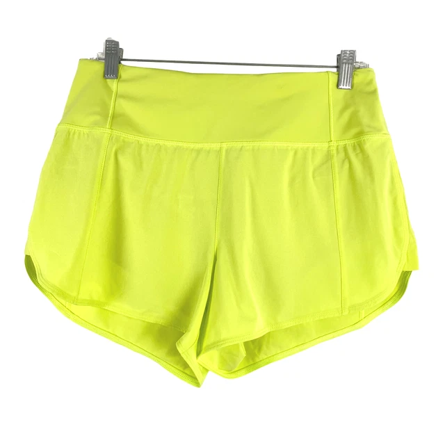 Athleta Shorts Running Workout Yellow Green Polyester Spandex Women's Small