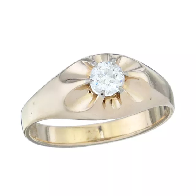 Solitär Ring Altschliff Diamant 585er Gelbgold  Antik