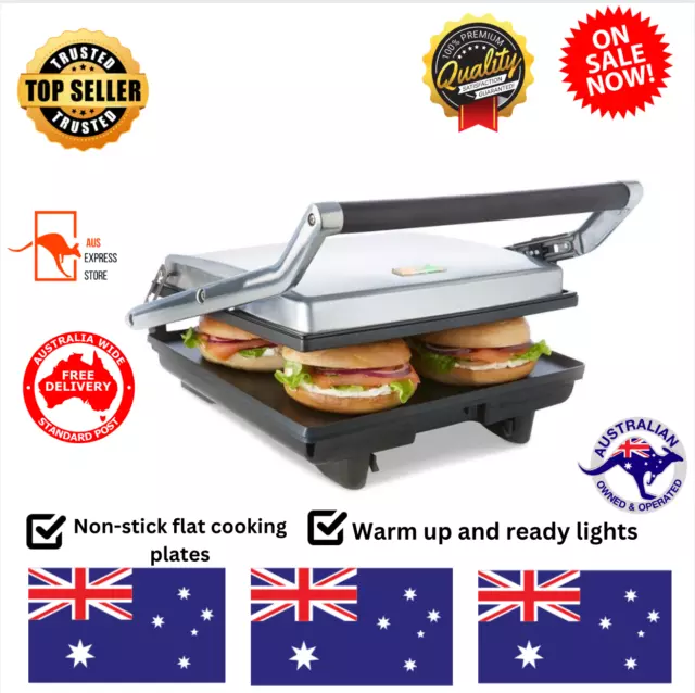 Sandwich Press 4 Slice Large Grill Non Stick Electric Jaffle Maker Grill Toaster