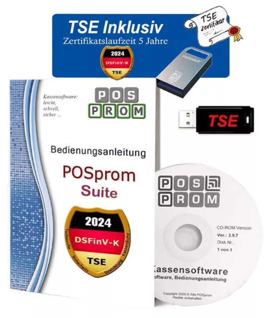 KASSENSOFTWARE für EINZELHANDEL KASSENSYSTEM KASSE 2024 TSE POSprom SUITE 4.3