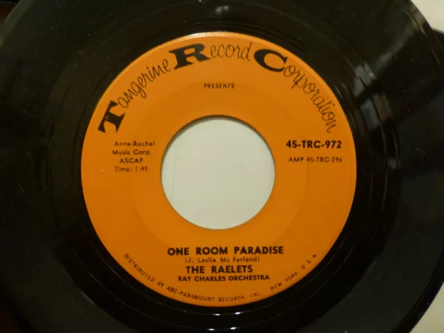 The Raelets One room paradise 7" 45 Northern Soul Record VG+ condition