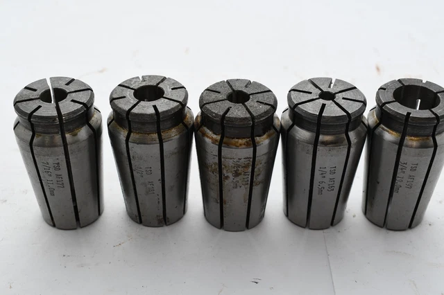 Lot of 5 TSD Universal AF Collet Holders 3/4'' 1/4'' 3/8'' 1/2'' 7/16''